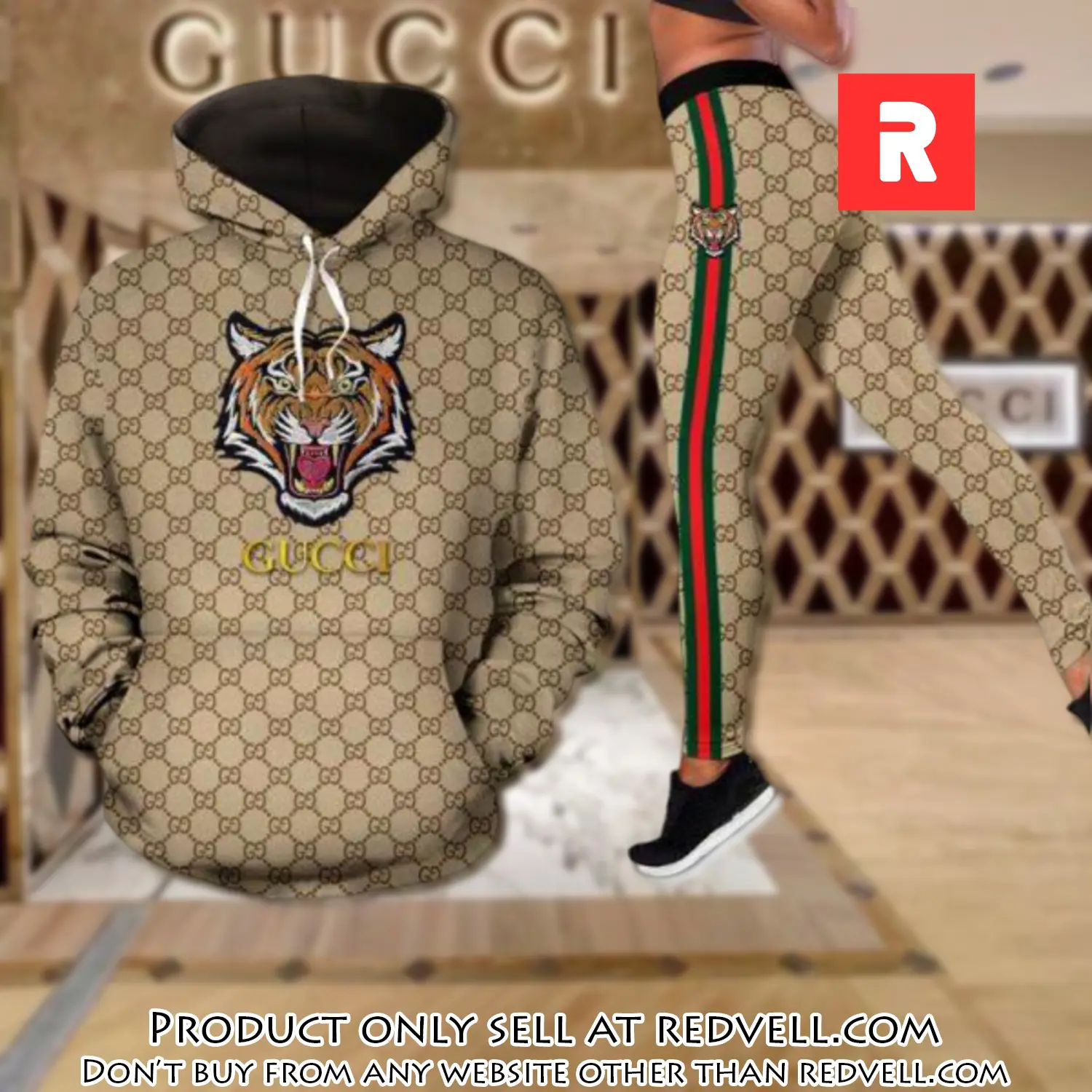 Gucci tiger hoodie legging set luxury for women rv4431543